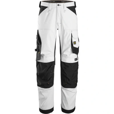 Afbeelding van SNICKERS 6351 AllroundWork stretch loose fit werkbroek (wit/zwart) 63510904258