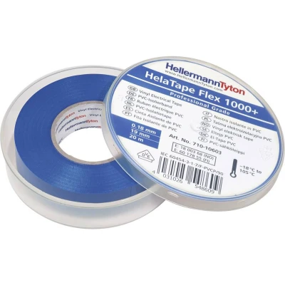 Afbeelding van HellermannTyton HelaTape Flex 1000+ 710 10603 Isolatietape Blauw (l x b) 20 m 19 mm 1 stuk(s)