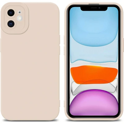 Afbeelding van Cadorabo Hoesje geschikt voor Apple iPhone 12 in Fluid CREAM Beschermhoes gemaakt van flexibel TPU silicone Cover Case