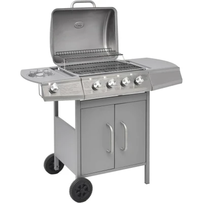 Afbeelding van Gasbarbecue 4+1 kookzone zilver