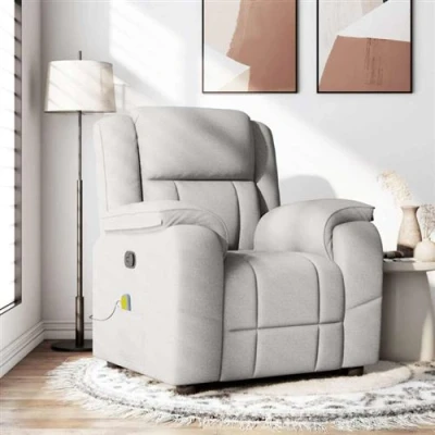 Image de vidaXL Fauteuil de massage inclinable gris nuage tissu4015719