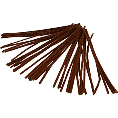 Afbeelding van Chenilledraad bruin 6 mm x 30 cm 50 stuks