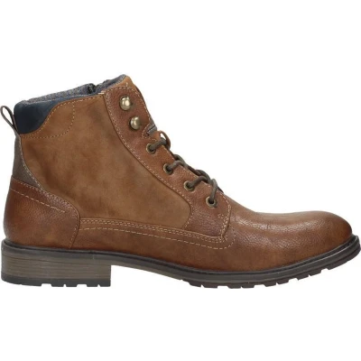 Afbeelding van Mustang Heren Veterschoenen Hoog cognac Maat 42
