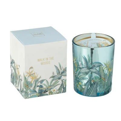 Afbeelding van J Line Geurkaars Walk In The Woods Wax Blauw Large 55 Uren