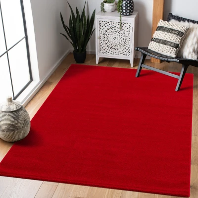 Afbeelding van Uni Effen Laagpolig Vloerkleed Modern Rood 80x150 cm