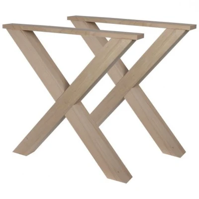 Afbeelding van Tafelpoot Hout Beuken X vorm 72 cm Per Set