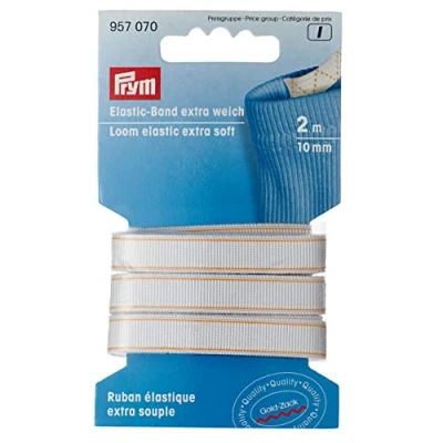 Afbeelding van Prym Extra zachte elastische weefstof, 2 meter lang x 10 mm dik, wit