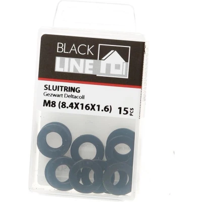 Afbeelding van Sluitring zwart M8 15 stuks