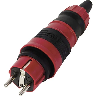 Afbeelding van REV 0018211000 Stekker met randaarde Polycarbonaat, Rubber 230 V Rood, Zwart IP44