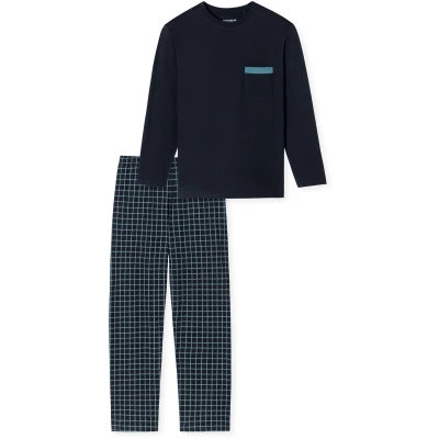 Afbeelding van Schiesser Lange en comfortabele pyjamaset voor heren, Nachtblauw 180262, 52, 180262