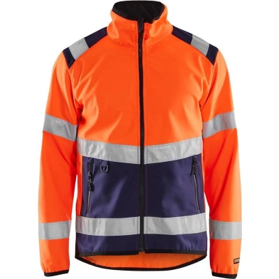 Afbeelding van Blåkläder 4877 2516 Softshell jack High Vis Oranje/Marineblauw maat S