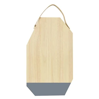 Afbeelding van Snijplank Dippo Rubberhout met Leer Grijs TAK Design