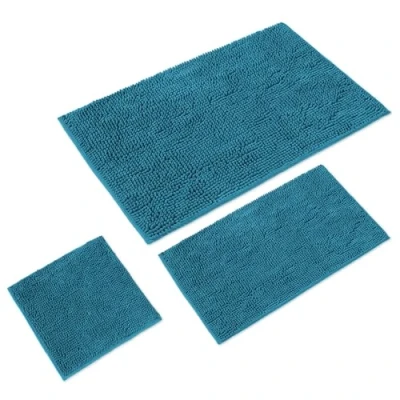 Afbeelding van WohnDirect Badmat 3 delig zonder decolleté antislip en machinewasbaar uitsparing voor toilet petrol