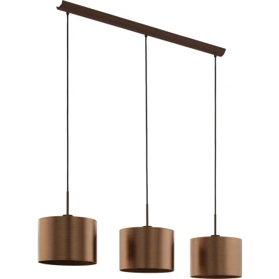 Afbeelding van EGLO Saganto 1 hanglamp 3 lichts E27 bruin/koperkleurig