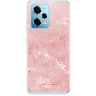 Afbeelding van Case Company® hoesje geschikt voor Xiaomi Redmi Note 12 Pro 5G Roze marmer Soft Cover Telefoonhoesje Bescherming aan alle Kanten en Schermrand