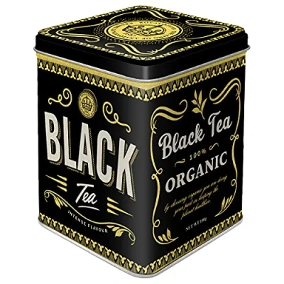 Afbeelding van Bewaarblik voor Thee Tea Box Black