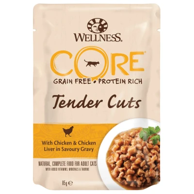 Afbeelding van Wellness Core Tender Cuts 85 g Kattenvoer Kip&amp;Kippenlever