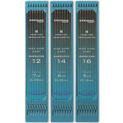 Afbeelding van Drennan Wide Gape Carp Barbless (8 pcs) Maat : 15cm haak 12 0.20mm
