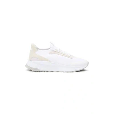 Afbeelding van Hugo Boss Witte Polyethyleen Sneakers Voor Mannen Luxe Stijl EU40/US7