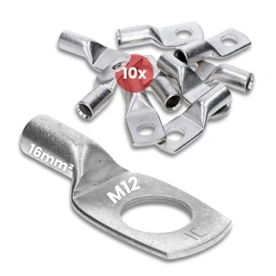 Afbeelding van 10 stuks Kalitec HR16 12 standaard buiskabelschoenen 16mm² M12 I zonder kijkgat Made in Germany