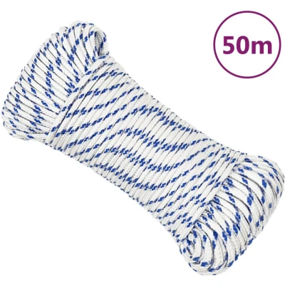 Afbeelding van Boot touw 3 mm 50 m polypropyleen wit