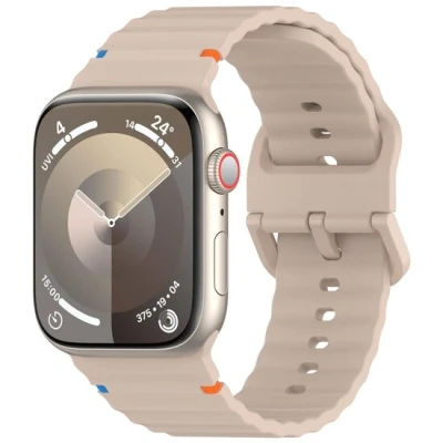 Afbeelding van Apple Watch Wave sportband Cappuccino Geschikt voor 44mm / 45mm 46mm 49mm