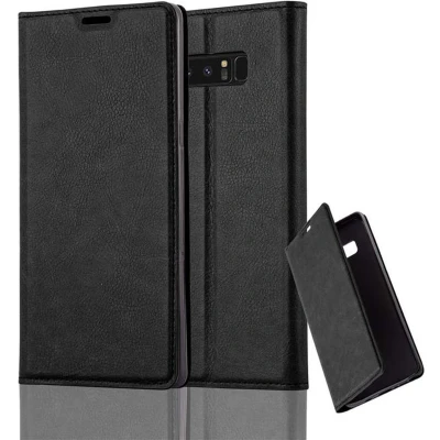 Afbeelding van Cadorabo Hoesje geschikt voor Samsung Galaxy NOTE 8 in ZWARTE NACHT Beschermhoes met magnetische sluiting, standfunctie en kaartvakje Book Case Cover Etui