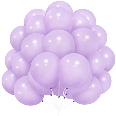 Afbeelding van latexballonnen met lint voor meisjes en jongens, 30 stuks themafeest, bruiloft, babyshower, bruidsfeest, verloving (pastelpaars/donkermacaronpaars, 30,5 cm)