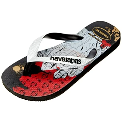 Afbeelding van Havaianas Hav. Kids Top Spiderman Flip Flops, Zwart en wit.