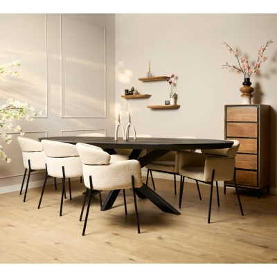 Afbeelding van Mangoe Eettafel Brandy Black 240 cm Ovaal