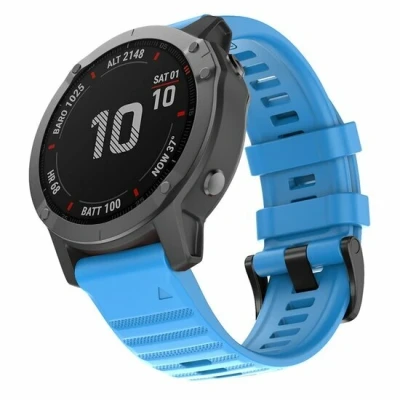 Afbeelding van Siliconen bandje Blauw Garmin Quatix 7X / 6X &amp; Tactix 7 (pro)