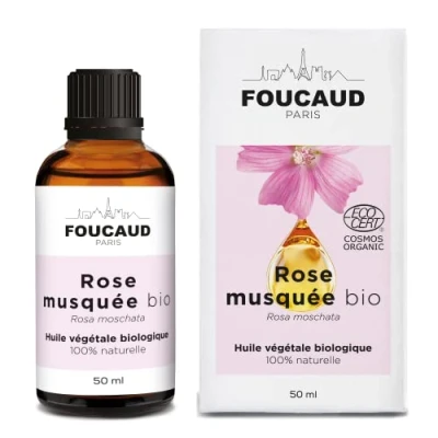 Afbeelding van FOUCAUD Plantaardige rozenbottelolie Rosa moschata Biologisch 100% natuurlijk wasverzachter vlekbestendig regenererend 50 ml Frans merk sinds 1946