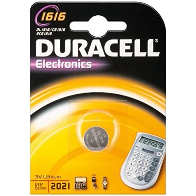 Afbeelding van DURACELL 3 stuks lithium knoopcellen &quot;Electronics&quot; CR1616 blisterverpakking van 1