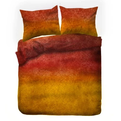 Afbeelding van Kayori Gassho flanel dekbedovertrek 2 persoons (200x200/220 cm + slopen) Goud