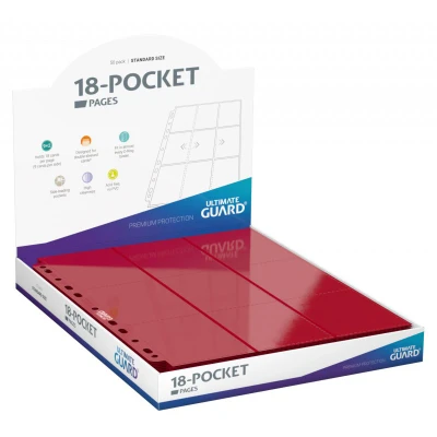 Afbeelding van Ultimate Guard 18 Pocket Pages Side Loading Red (50 stuks)