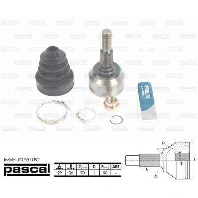 Afbeelding van PASCAL G1Y011PC Homokineet Wielzijde