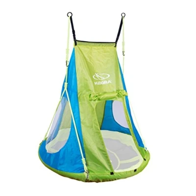 Afbeelding van Hudora Tent voor nestschommel 110 Comfortabel kasteel groen/blauw, 120 cm (alleen tent)