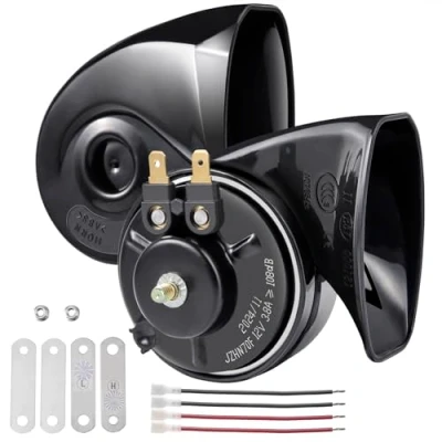 Afbeelding van Rupse Universele Auto Hoorn 2PCS 120DB Waterdichte Slak Luchthoorn Elektrische voor Vrachtwagens SUV Boot
