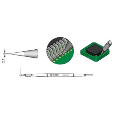 Afbeelding van JBC Tools C210020 soldeerpunt Ronde vorm, Recht Grootte 0.1 mm Lengte soldeerpunt: 80 Inhoud: 1 stuk(s)