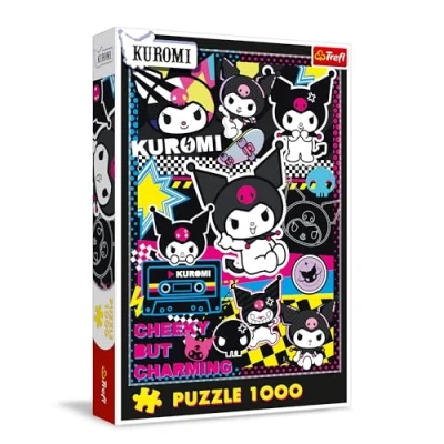 Afbeelding van Trefl Kuromi, In de wereld van Kuromi Puzzel 1000 stukjes met stripfiguren, voor volwassenen en kinderen vanaf 14 jaar