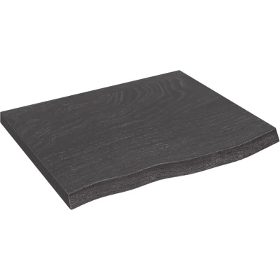 Afbeelding van Wastafelblad 60x50x4 cm behandeld massief hout donkergrijs