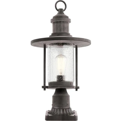 Afbeelding van Kichler Mini LED Tuin Pilaar Riverwood 1X E27 Max 60W IP44 (Outdoor) Weathered Zinc