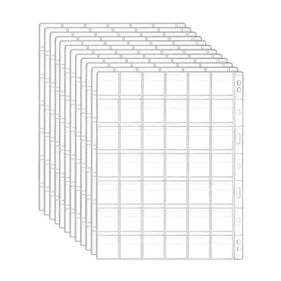 Afbeelding van QWORK® 12 stuks muntenopbergbladen, 9 gaten, 42 vakken, 29 x mm