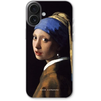 Afbeelding van Case Company® hoesje geschikt voor iPhone 16 Plus The Pearl Earring Soft Cover Telefoonhoesje Bescherming aan alle Kanten en Schermrand