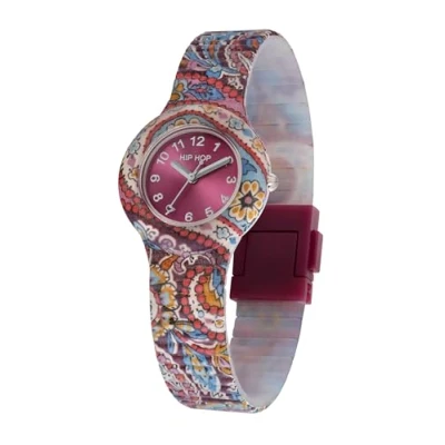 Afbeelding van Hip Hop Horloge, Dames, Maat: One Size, burgundy