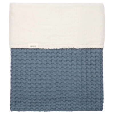 Afbeelding van Koeka Deken Ledikant Wafel Cotton Fleece Bluestone