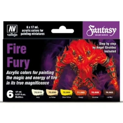 Afbeelding van Vallejo Fire and Fury Fantasy Color Series 6 kleuren 17ml 70243