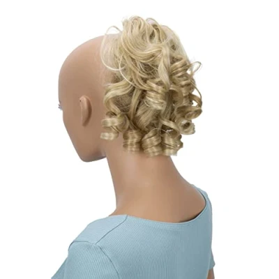 Afbeelding van CAISHA Haarstukje scrunchie Updo Volumineus Bun Slordig Krullend Blond Mix G13L