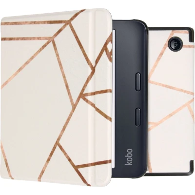 Afbeelding van Hoesje geschikt voor Kobo Libra 2 E reader iMoshion Design Slim Hard Case Bookcase Ook Tolino Vision 6 White Graphic