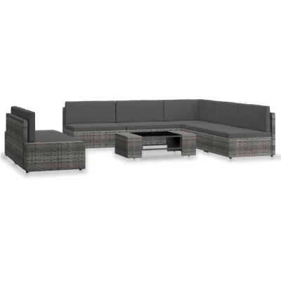 Afbeelding van 7 delige Loungeset poly rattan grijs